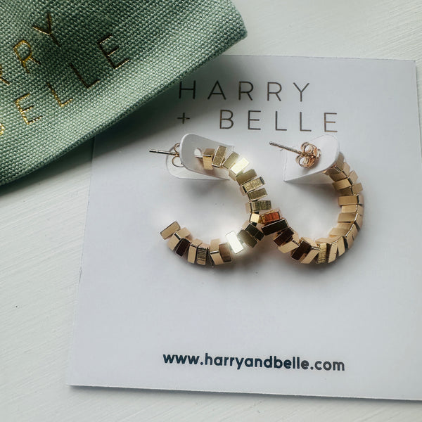 Geometric Stacked Gold Hoops