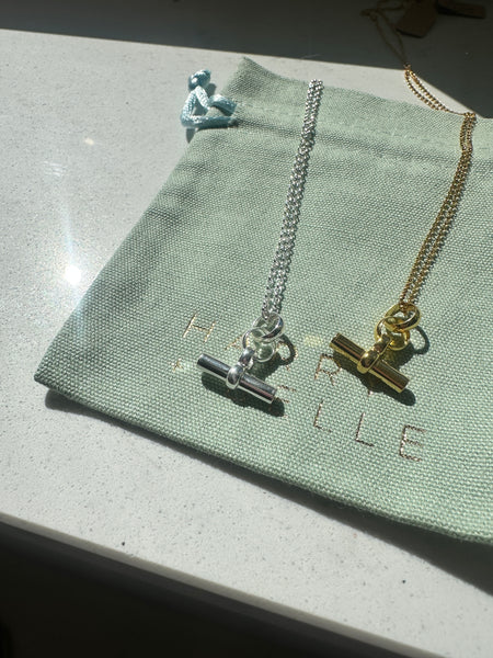 Silver Mini T Bar Necklace