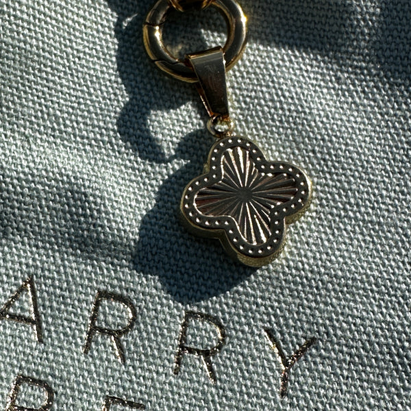 Charm Holder  Waterproof 18k PVD Gold Necklace with Clover Charm
