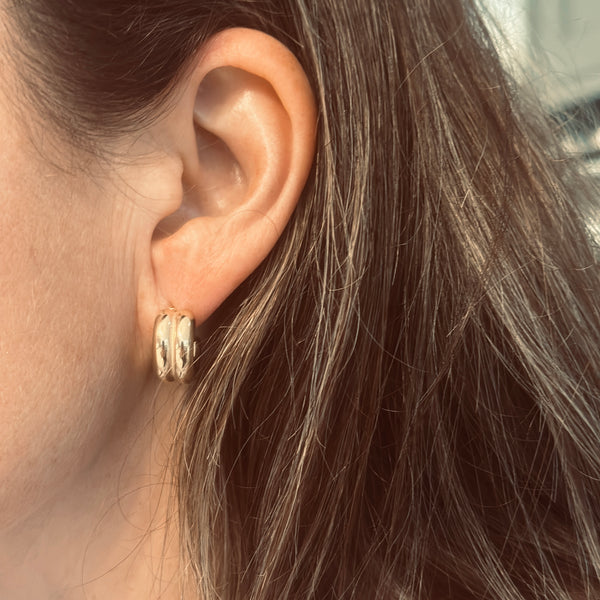 Double Gold Waterproof Hoop Earrings