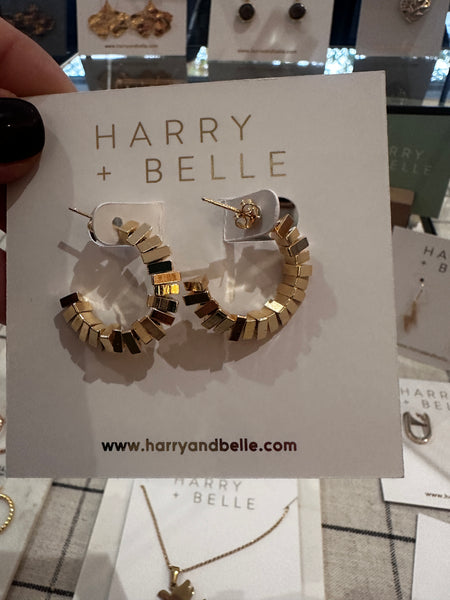 Geometric Stacked Gold Hoops