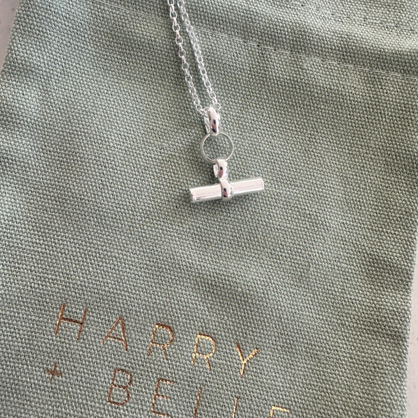 Silver Mini T Bar Necklace