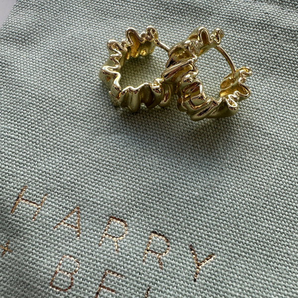 Chloe Wavy Gold Hoop Earrings