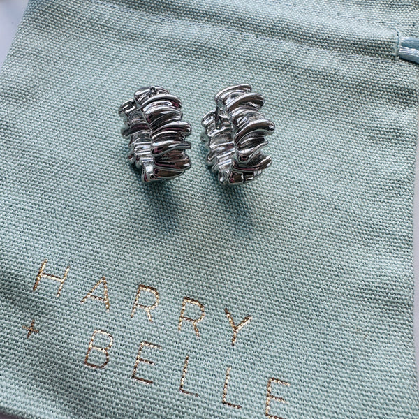 Chloe Wavy Silver Hoop Earrings