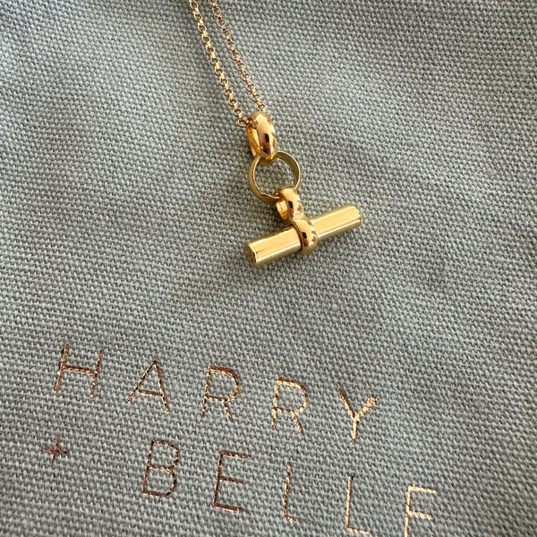 Gold T Bar Necklace