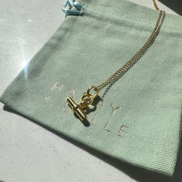 Gold T Bar Necklace