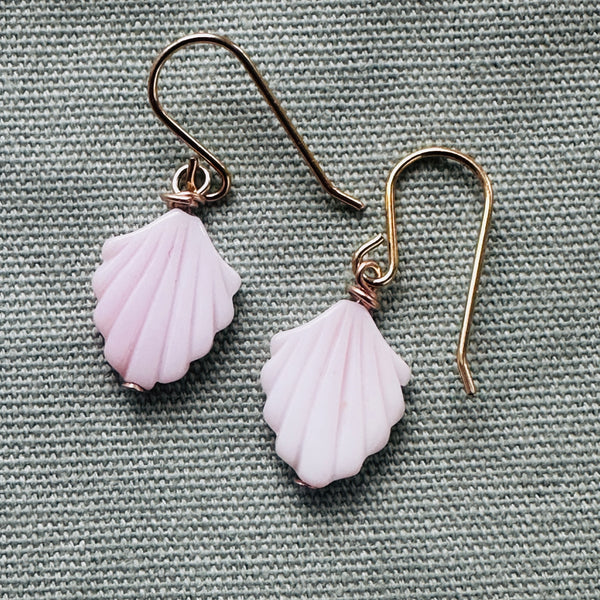 Pink Pearl Shell Drop Earrings