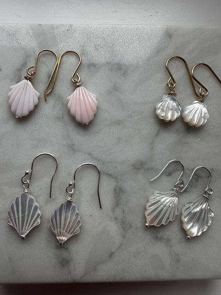 Pink Pearl Shell Drop Earrings