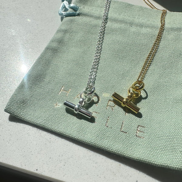Gold T Bar Necklace