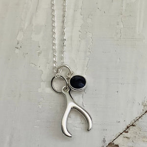 Silver hot sale wishbone charm